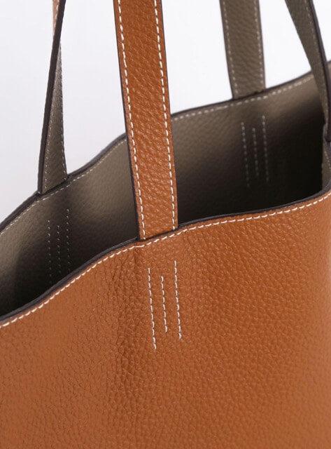 Double-sided Full Grain Cow Leather Large Capacity Tote Bag - www.zawearystocks.com