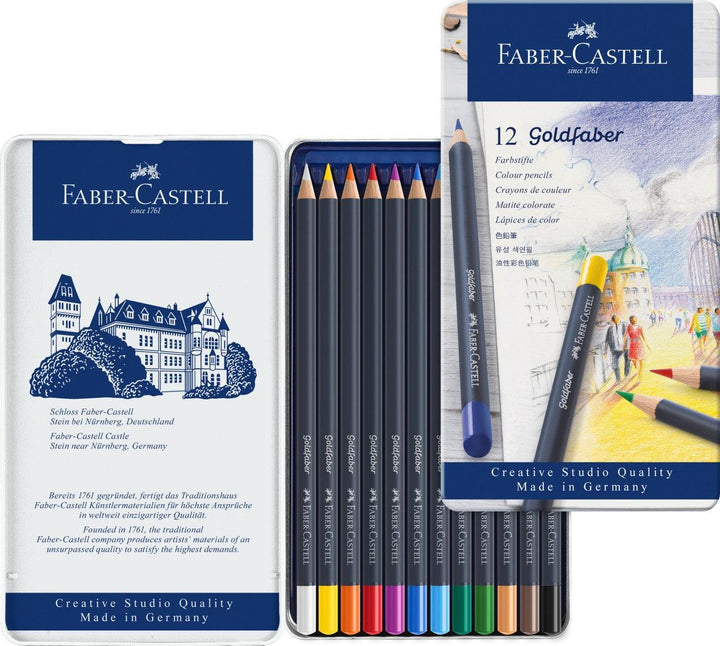 Faber-Castell Color Pencil Goldfaber Metal Tin Sets - www.zawearystocks.com