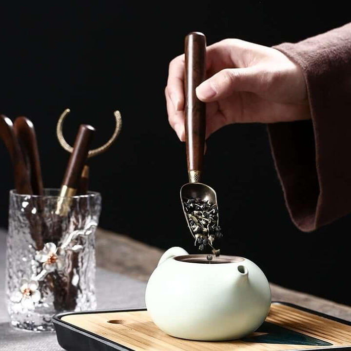 Glass & Solid Wood Tea Ceremony Six Gentlemen Tea Accessories Set - www.zawearystocks.com