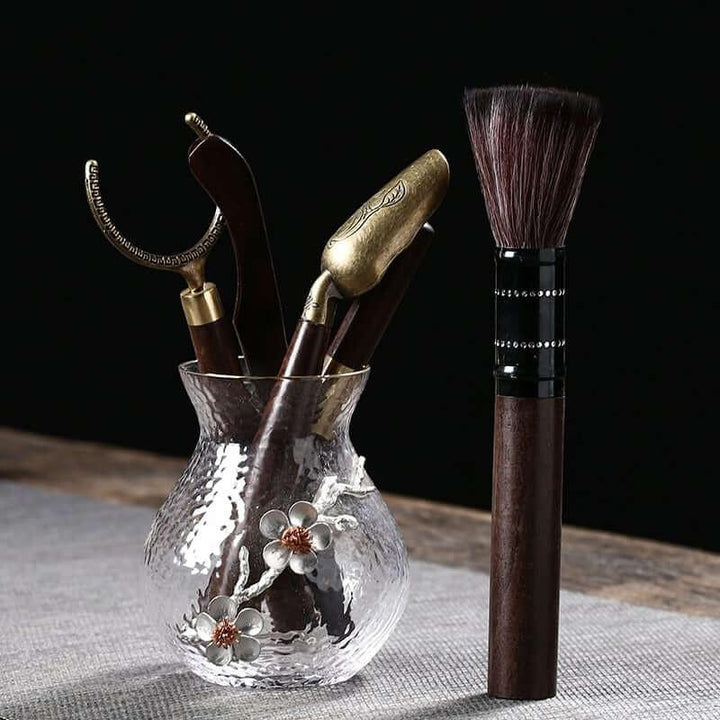 Glass & Solid Wood Tea Ceremony Six Gentlemen Tea Accessories Set - www.zawearystocks.com