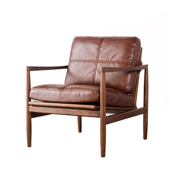 Hiroko - Solid Ash Wood & Leather Armchair ｜ Reading Chair - www.zawearystocks.com