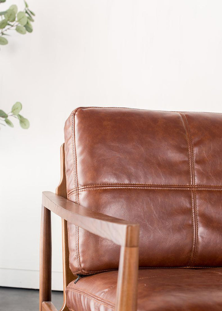 Hiroko - Solid Ash Wood & Leather Armchair ｜ Reading Chair - www.zawearystocks.com