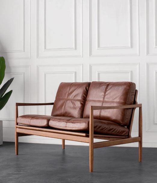 Hiroko - Solid Ash Wood & Leather Armchair ｜ Reading Chair - www.zawearystocks.com