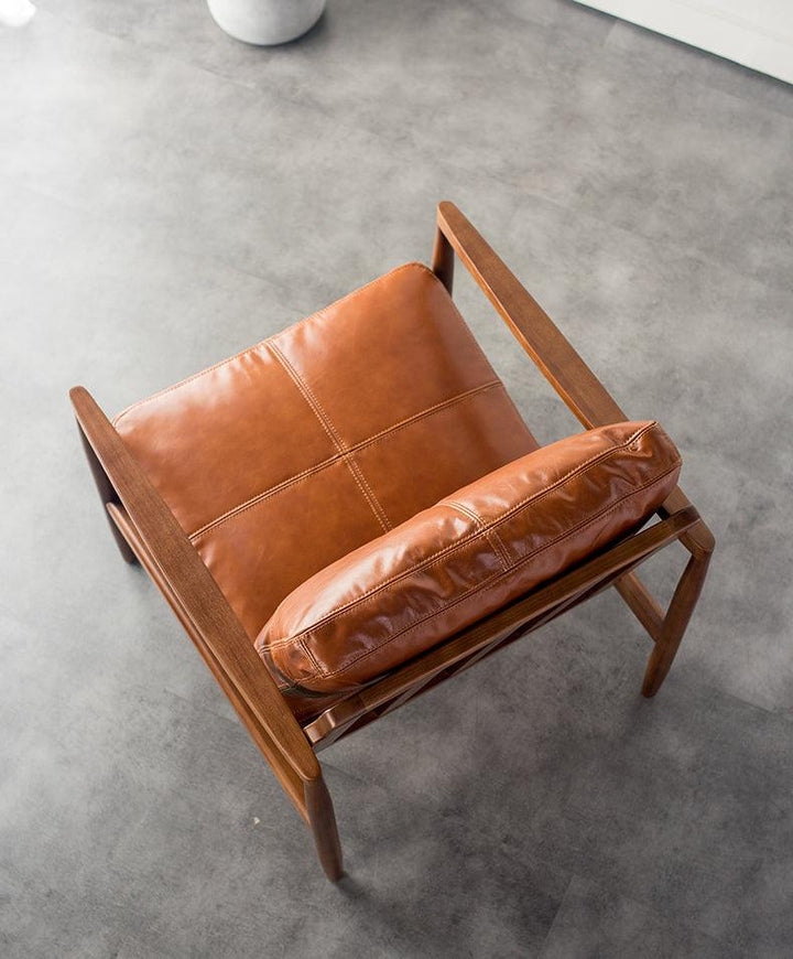 Hiroko - Solid Ash Wood & Leather Armchair ｜ Reading Chair - www.zawearystocks.com