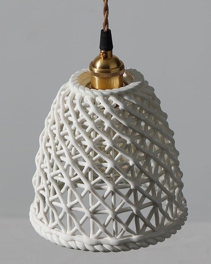 Japanese Style Ceramic Hollow Pendant Lamp - Blue Ball - www.zawearystocks.com