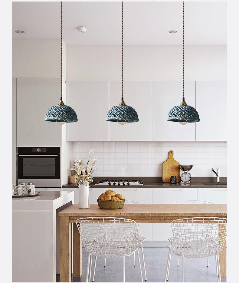 YUKO｜Japanese Style Ceramic Hollow Pendant Light