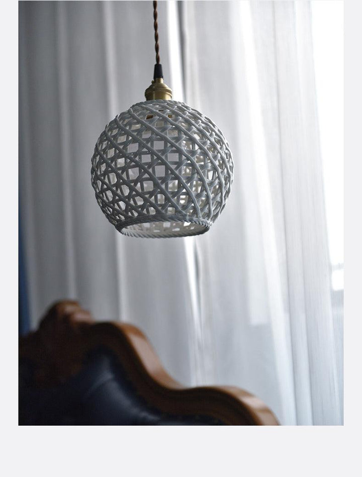 YUKO｜Japanese Style Ceramic Hollow Pendant Light