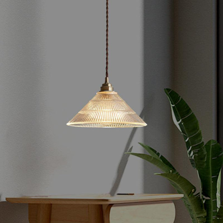 Japanese Style Classic Brass Glass Small Pendant Lamp - www.zawearystocks.com