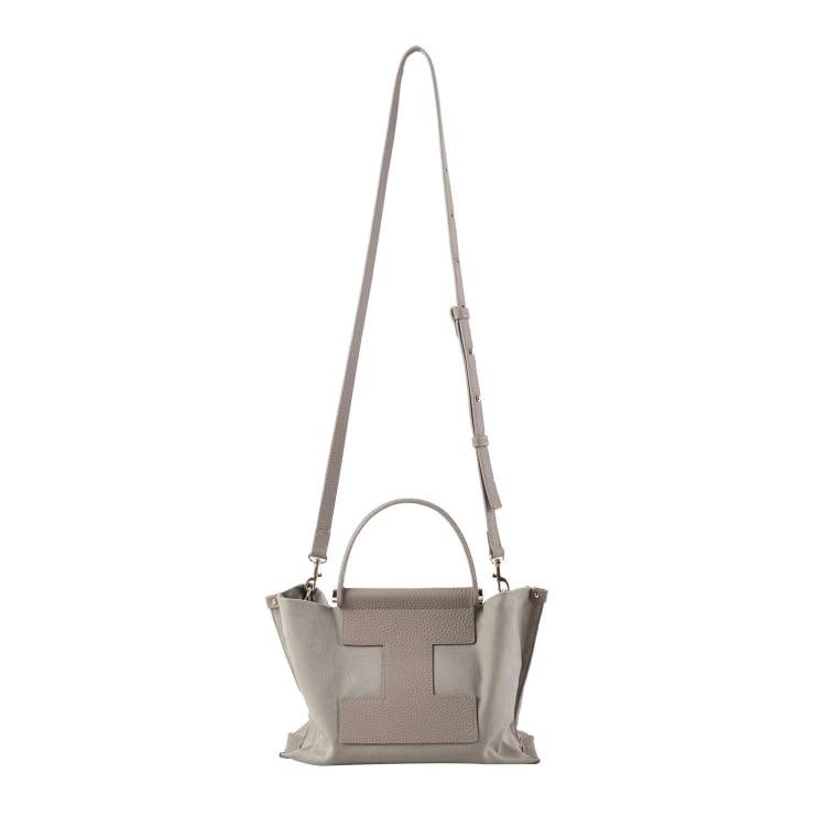 Khaki Full Grain Cow Leather & Grey-green Canvas Dumpling Bag | Tote Bag - www.zawearystocks.com