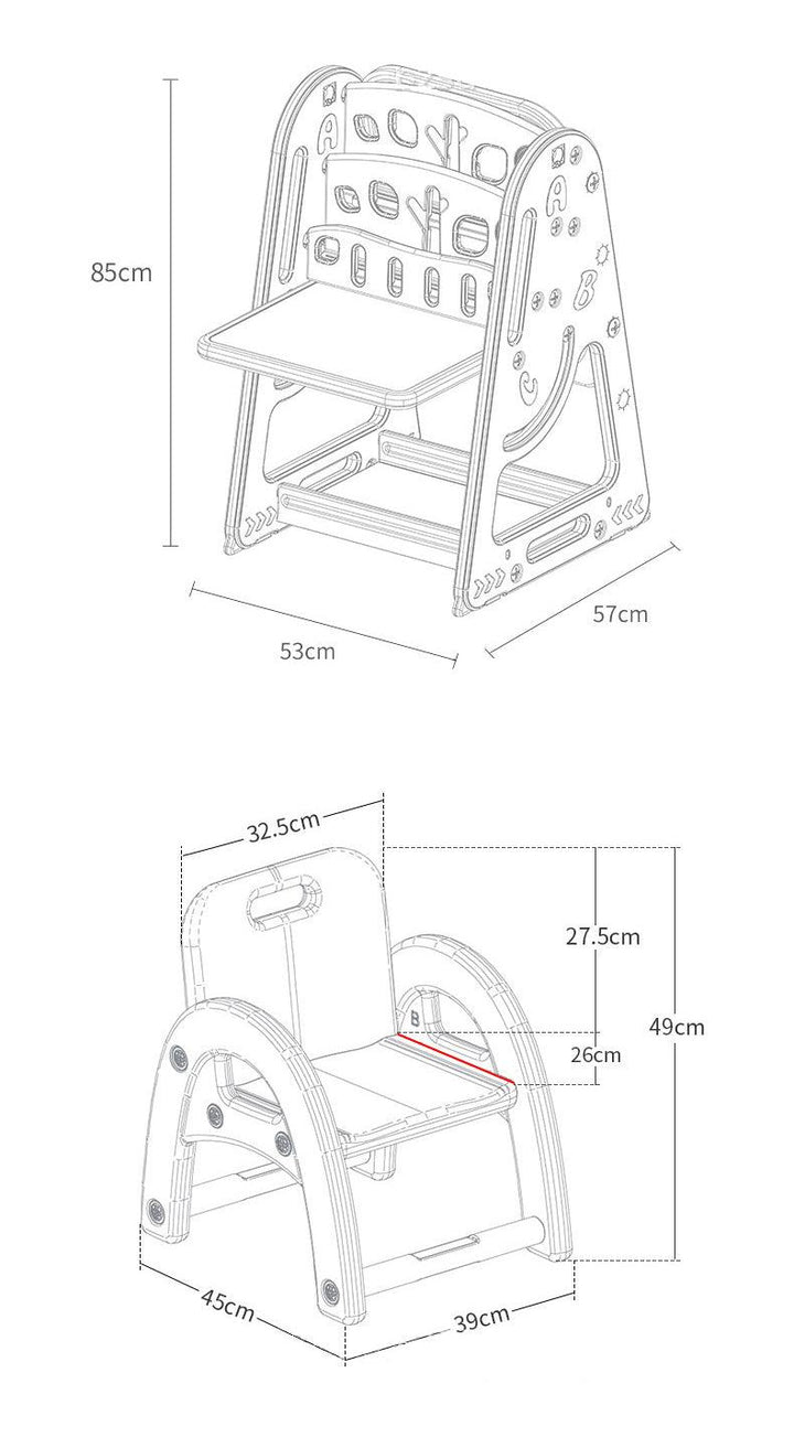 Kids Multi-use Magnetic Erasable Artboard and Storage Table + 1 Chair - www.zawearystocks.com