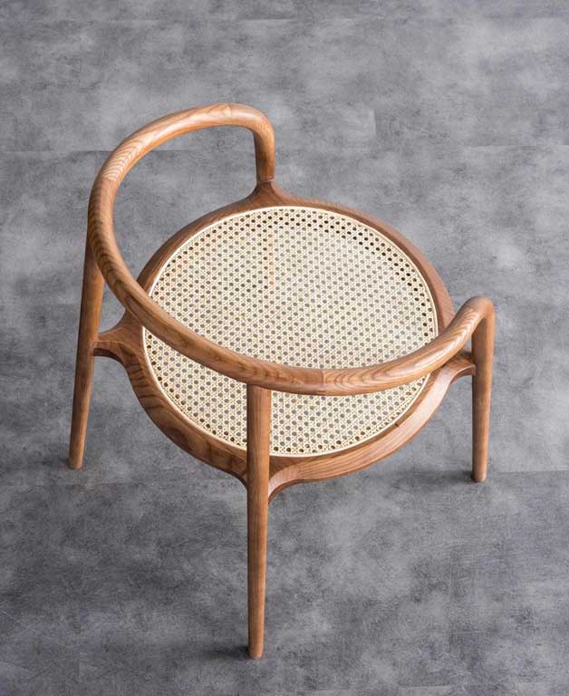 Kongzi- Solid Ash Wood & Woven Rattan Armchair ｜ Reading Chair - www.zawearystocks.com