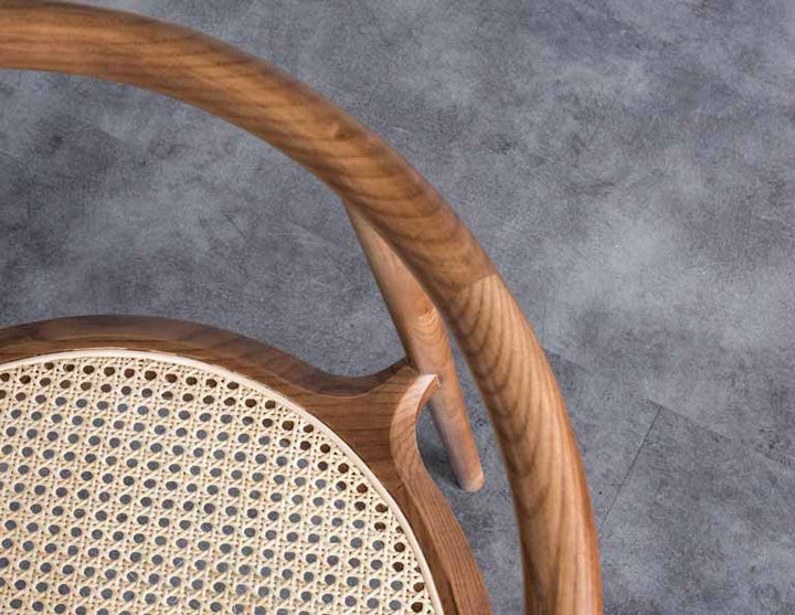 Kongzi- Solid Ash Wood & Woven Rattan Armchair ｜ Reading Chair - www.zawearystocks.com