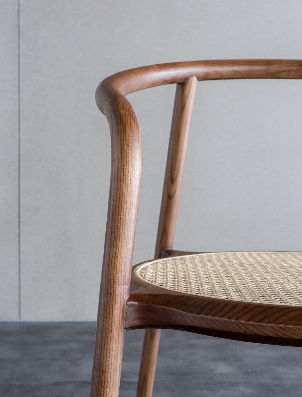 Kongzi- Solid Ash Wood & Woven Rattan Armchair ｜ Reading Chair - www.zawearystocks.com