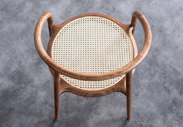 Kongzi- Solid Ash Wood & Woven Rattan Armchair ｜ Reading Chair - www.zawearystocks.com