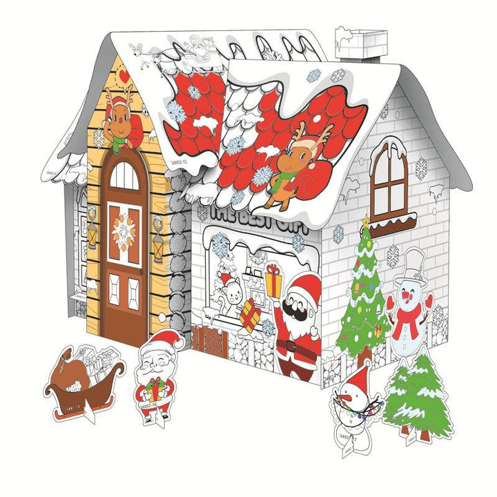 Mini DIY Doodle Cardboard World-Christmas House - Moku Park