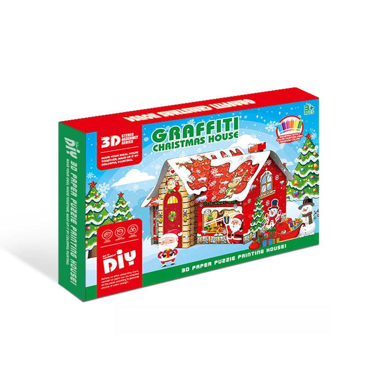 Mini DIY Doodle Cardboard World-Christmas House - Moku Park