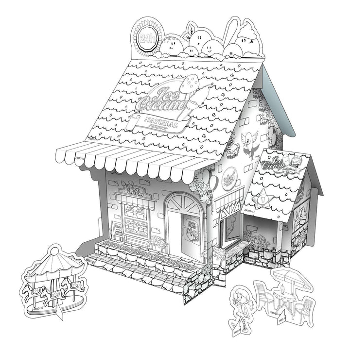 Mini DIY Doodle Cardboard World-Ice Cream Shop - Moku Park