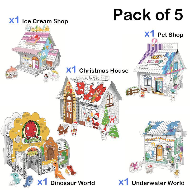 Mini DIY Doodle Cardboard World-Pack of 5 - Moku Park