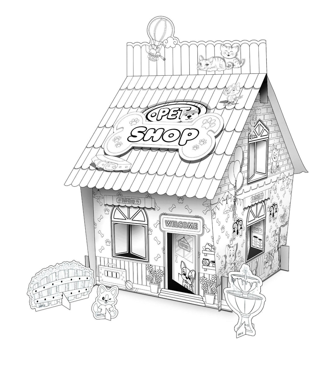 Mini DIY Doodle Cardboard World-Pet Shop - Moku Park