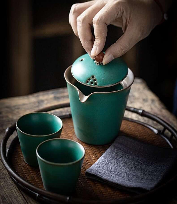 Pottery Glaze Travel Tea Set - 3 pcs - www.zawearystocks.com