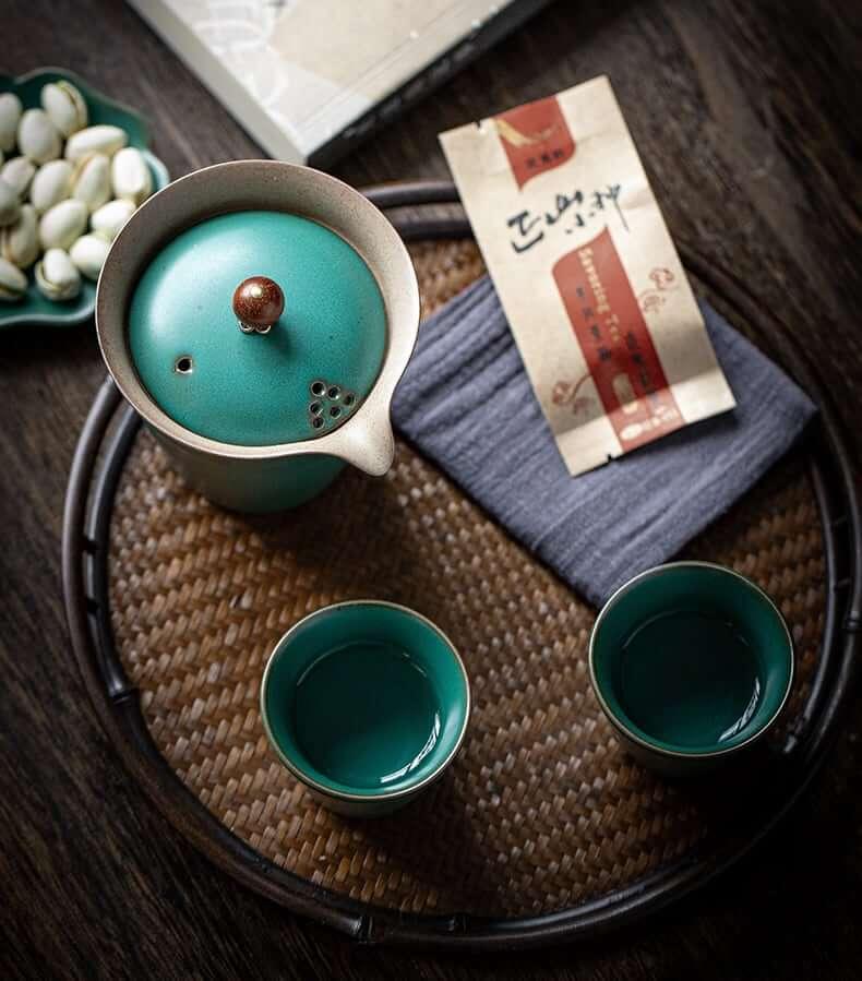 Pottery Glaze Travel Tea Set - 3 pcs - www.zawearystocks.com