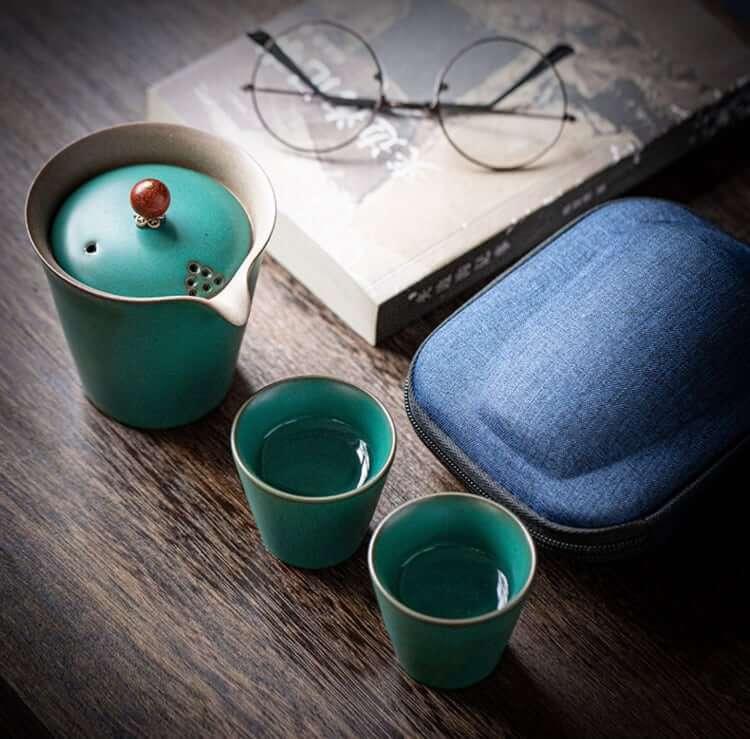 Pottery Glaze Travel Tea Set - 3 pcs - www.zawearystocks.com