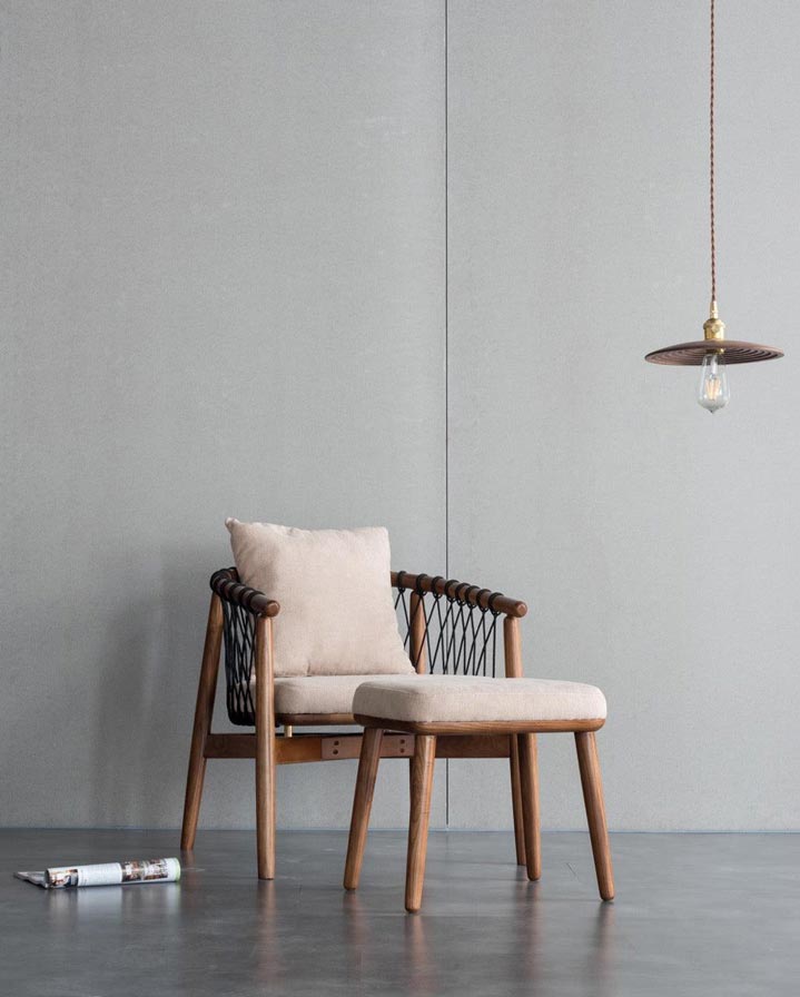 Rikuto - Solid Ash Wood & Cotton Armchair ｜ Reading Chair - www.zawearystocks.com