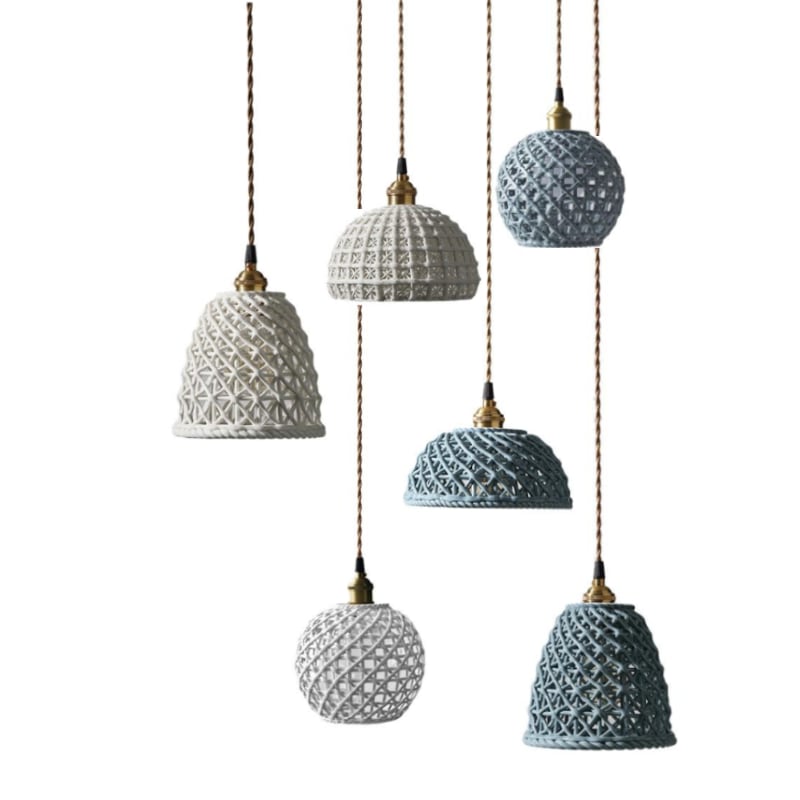 YUKO｜Japanese Style Ceramic Hollow Pendant Light