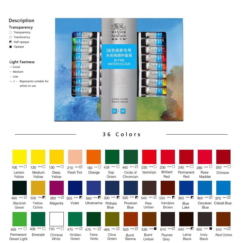 Winsor & Newton Fine Watercolor Paint Set- 0.34 oz (10 ml) - Moku Park