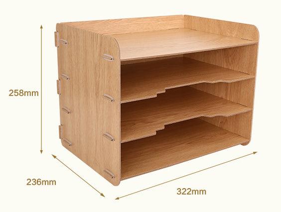 Wood Color Four Levels File Holder - Moku Park