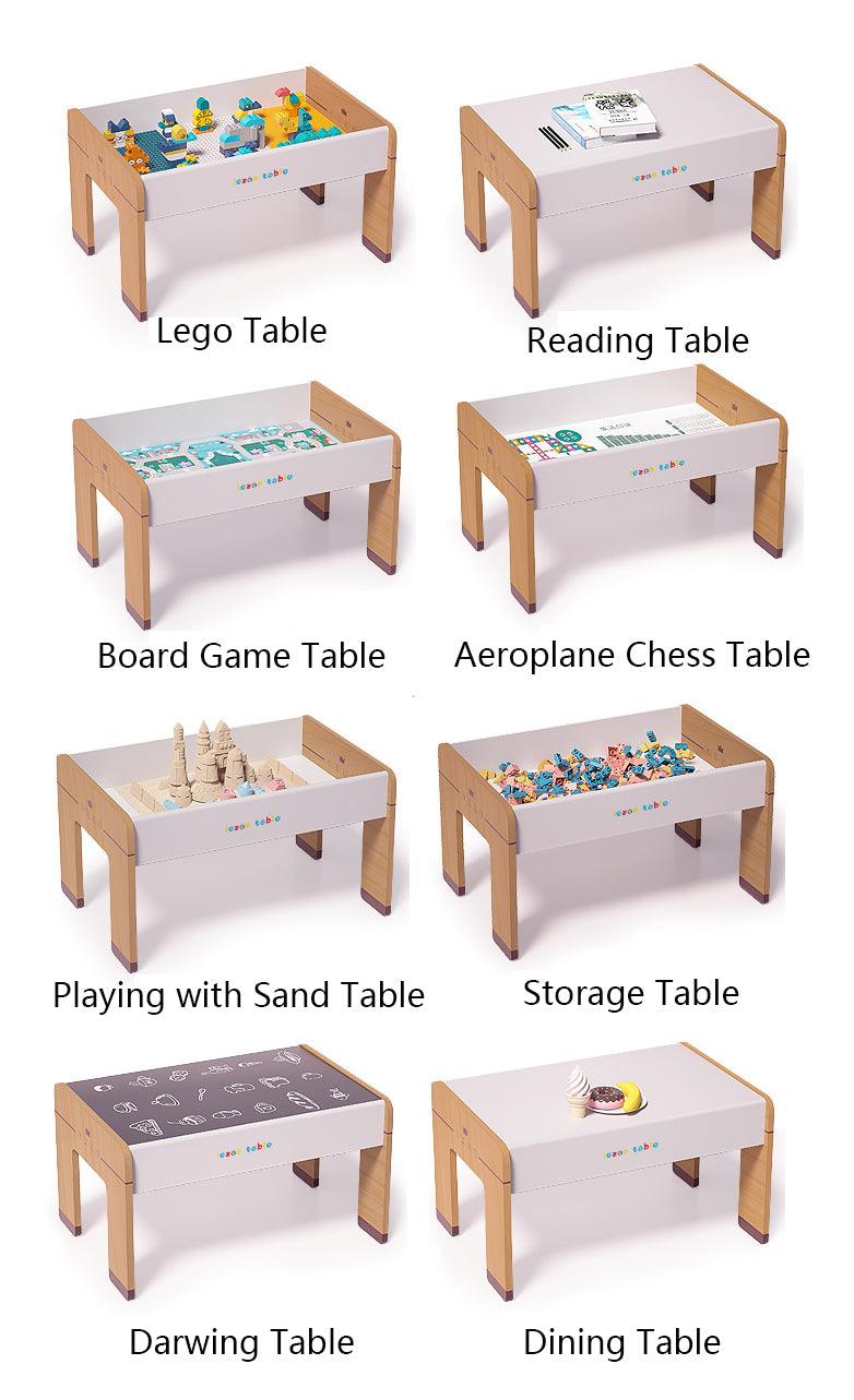 Wood Kids Multi-use Game and Reading (80cm-Desk + 1 Chair) - Moku Park