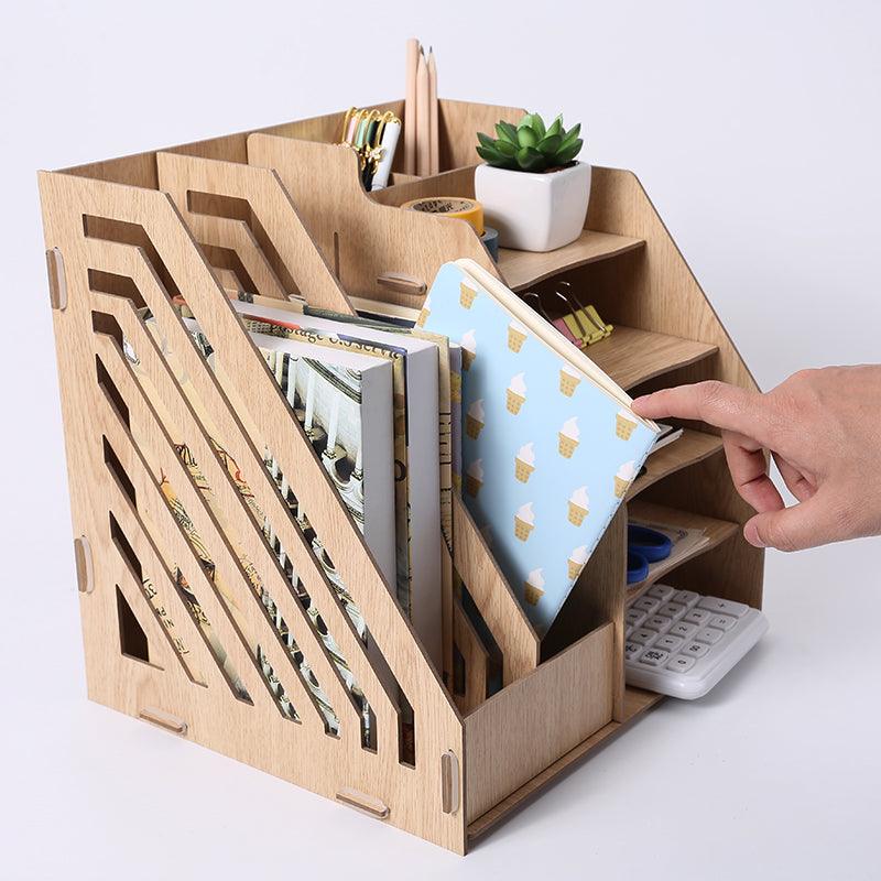 Wooden File Holder - Four Levels plus Two Columns - Moku Park