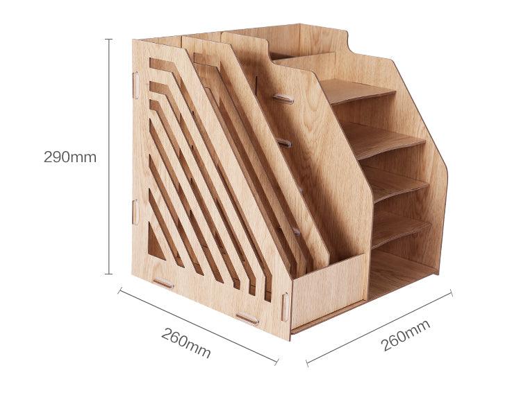 Wooden File Holder - Four Levels plus Two Columns - Moku Park