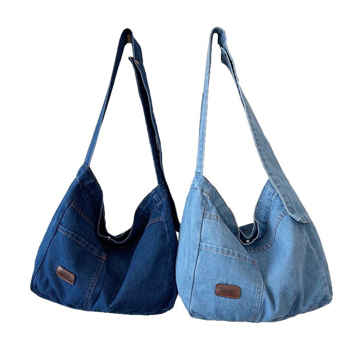 AHMET Denim Hobo Bag | Shoulder Bag | Tote Bag